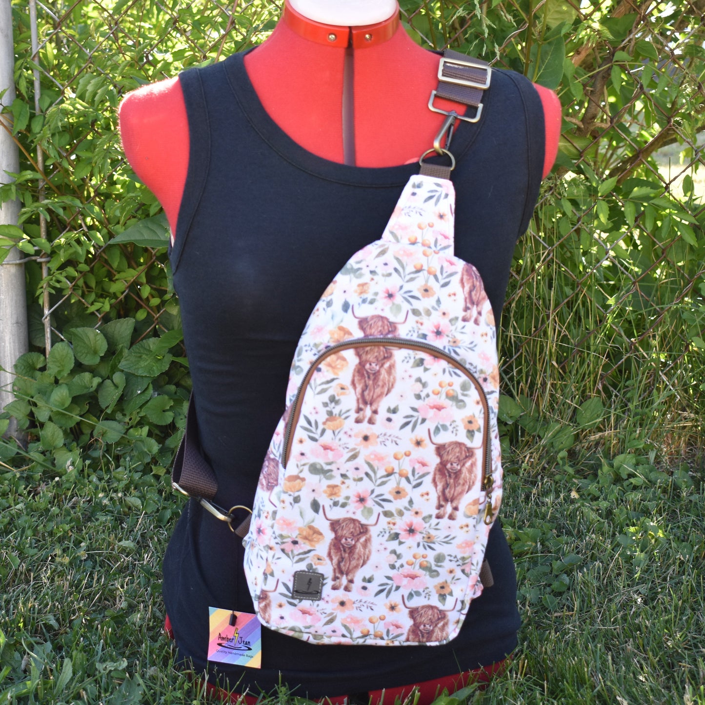 Highland Cow Sling Backpack