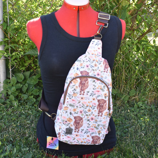 Highland Cow Sling Backpack