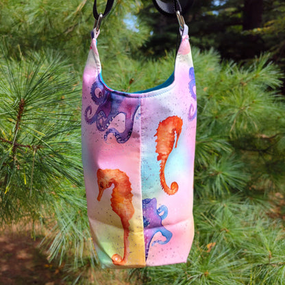 Octopus and Seahorse Water Bottle Bag