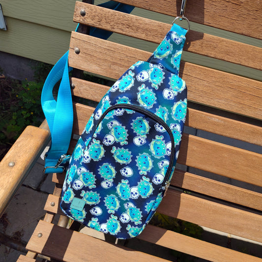 Puffer Fish Skulls Sling Backpack