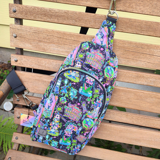 D Haunted Mashup Sling Backpack