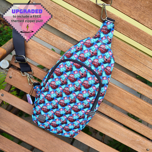Cola Blue Video Game Sling Backpack