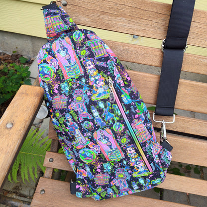 D Haunted Mashup Sling Backpack